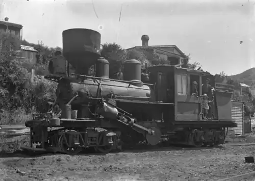 Climax Locomotive 522 at Mangapehi, 1920