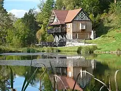 North shore of the reservoir with the Duck Lake Boathouse