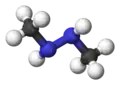 Ball and stick model of 1,2-dimethylhydrazine