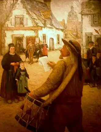 Charles Rivière's "Le tambour de ville" of 1914. Held in the Musée du Faouët