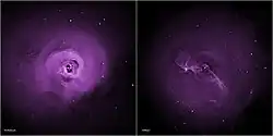 Turbulence may prevent galaxy clusters from cooling; illustrated: Perseus Cluster and Virgo Cluster (Chandra X-ray).