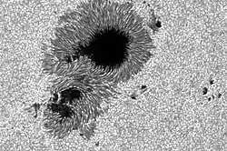 Detailed view of sunspot, 13 December 2006