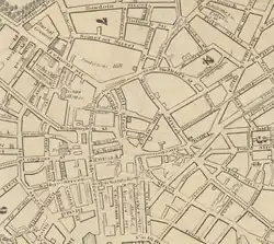 Detail of 1832 map of Boston, showing Cornhill and vicinity