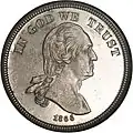 1866 obverse, Washington with motto "In God We Trust"