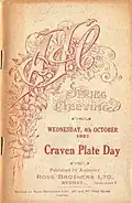 1922 AJC Craven Plate racebook front cover
