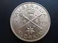 1951 Australian florin commemorating 50 years of the Commonwealth of Australia