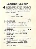 1951 TTC Launceston Cup page showing starters & results