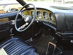 Shows the Javelin's driver-centered interior