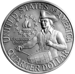 Reverse of bicentennial quarter, 1976