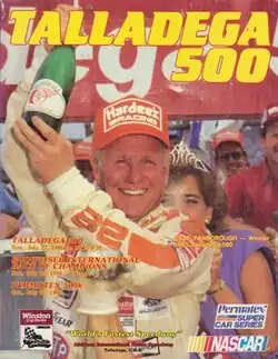 The 1986 Talladega 500 program cover, featuring Cale Yarborough.
