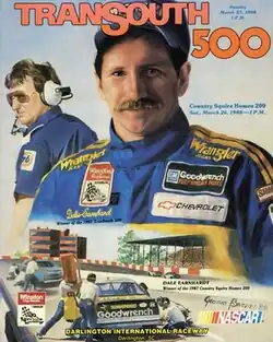 The 1988 TranSouth 500 program cover, featuring Dale Earnhardt.