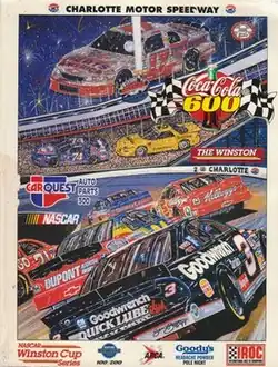 The 1996 Coca-Cola 600 program cover, with artwork by NASCAR artist Sam Bass.