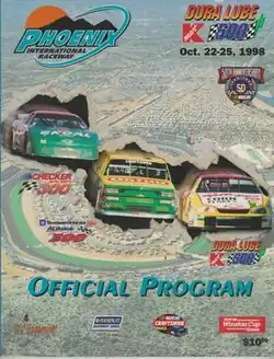 The 1998 Dura Lube/Kmart 500 program cover.