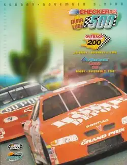 The 2000 Checker Auto Parts/Dura Lube 500k program cover.