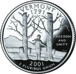 Vermont quarter dollar coin