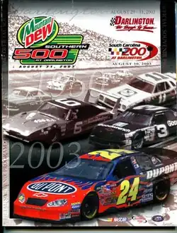 2003 Southern 500 program cover