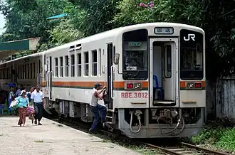 Former KiHa 11 cars at Yangon Central Railway Station in Myanmar in August 2016
