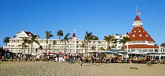 View from Coronado Beach of the main building