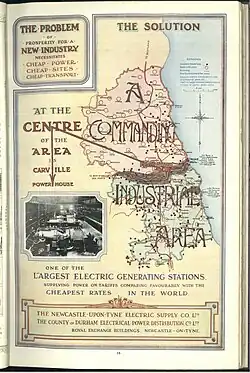 One of the objects within "A History of the North East in 100 Objects".[3] A Power Station advert in 1908.