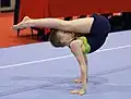 Manna performed by the artistic gymnast Max Krüger at the Swiss Junior Gymnastics Championships 2022 in Lugano, crosswise angle