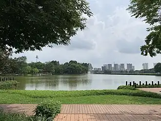 View of the Yên Sở Lake Park.