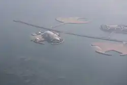 Part of The Pearl Island seen from the air in 2022