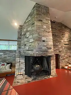 Fireplace.