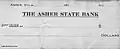 An Asher State Bank check, from 1910s