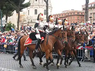 Mounted Cuirassiers during the parade of 2 June 2006.