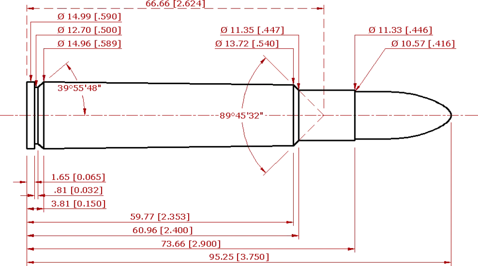 416 Rigby Cartridge Schematic