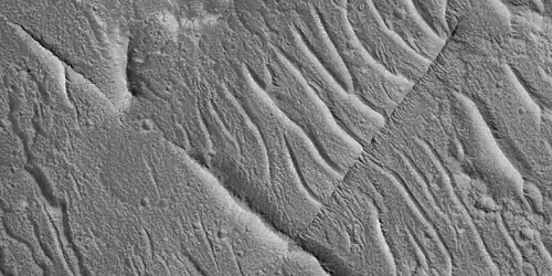 Close view of small and large ridges, as seen by HiRISE under HiWish program