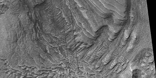 Tilted layers, as seen by HiRISE under HiWish program