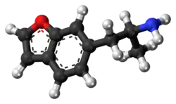 Ball-and-stick model of the 6-APB molecule