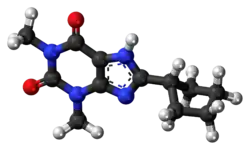 Ball-and-stick model of the 8-CPT molecule
