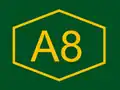 A8 Motorway shield}}