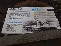 The Mk 61 placard at the Musée des Blindés, France.