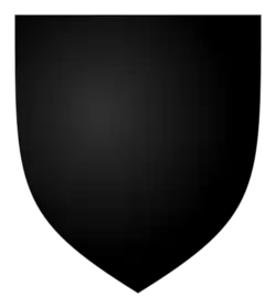 A coat of arms showing an empty black field