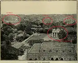 General View of Bangalore (Behind St. Andrew's), Cassell (1890)[30] (St. Mary's and St. Paul's can be seen)