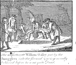 Smugglers burying a customs officer