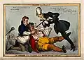 Dr Arthur and his man Bob giving John Bull a Bolus, 1829
