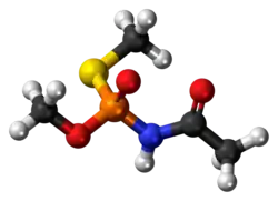 Ball-and-stick model of the acephate molecule