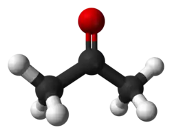Ball-and-stick model of acetone