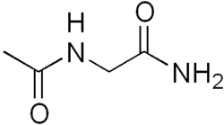 Skeletal formula of N-acetylglycinamide