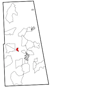 Location within Adair County and the state of Oklahoma