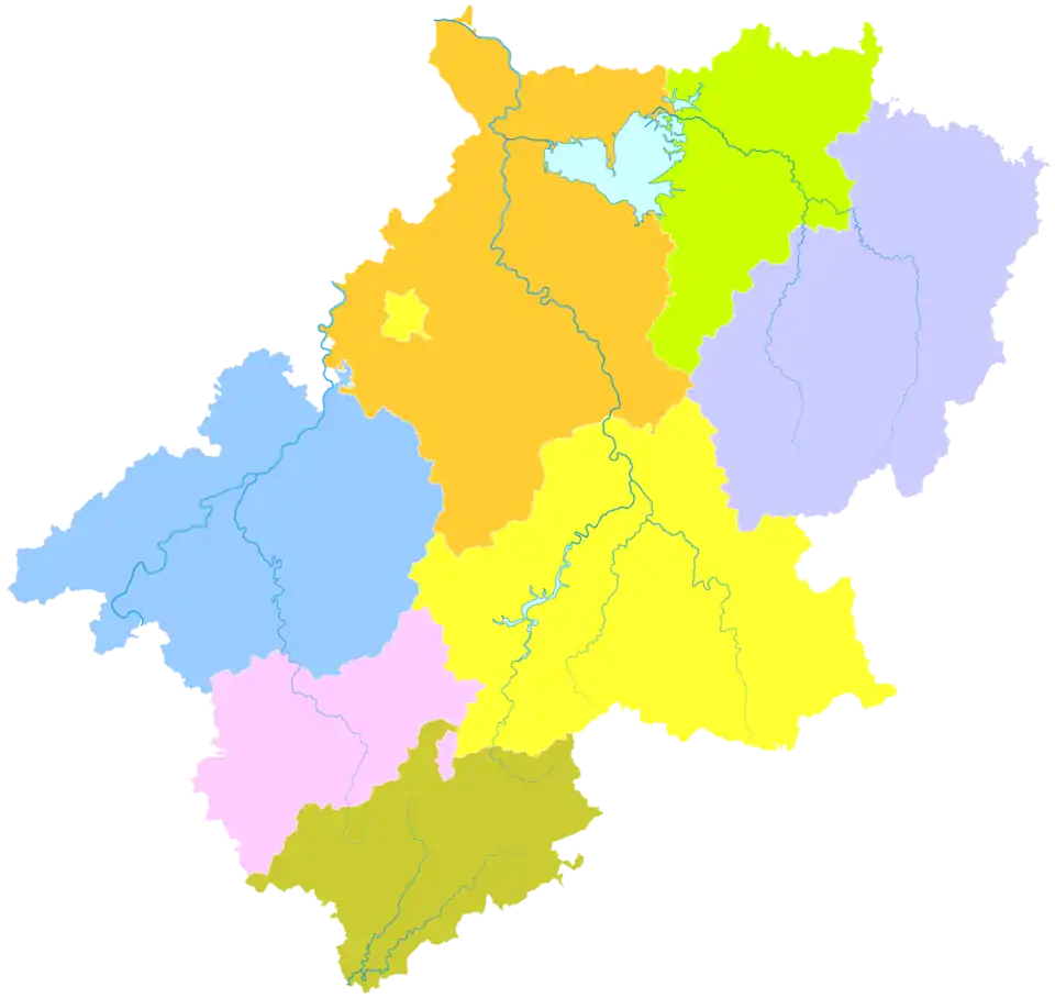 Guangde is the easternmost division in this map of Xuancheng