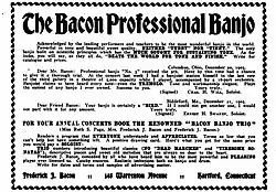 Advertisement, Bacon profession Bacon, Cadenza magazine, February 1906, p53