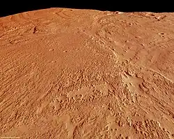 An image of the south of Aeolis Mensae, taken by HRSC