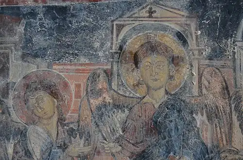 Hospitality of Abraham (detail) (St Nicholas, Maza)
