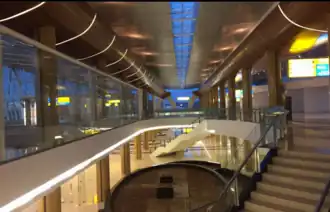 The interior of terminal at night