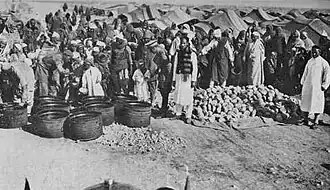 Inmates at El Agheila, one of the Italian concentration camps during the Italian colonization of Libya